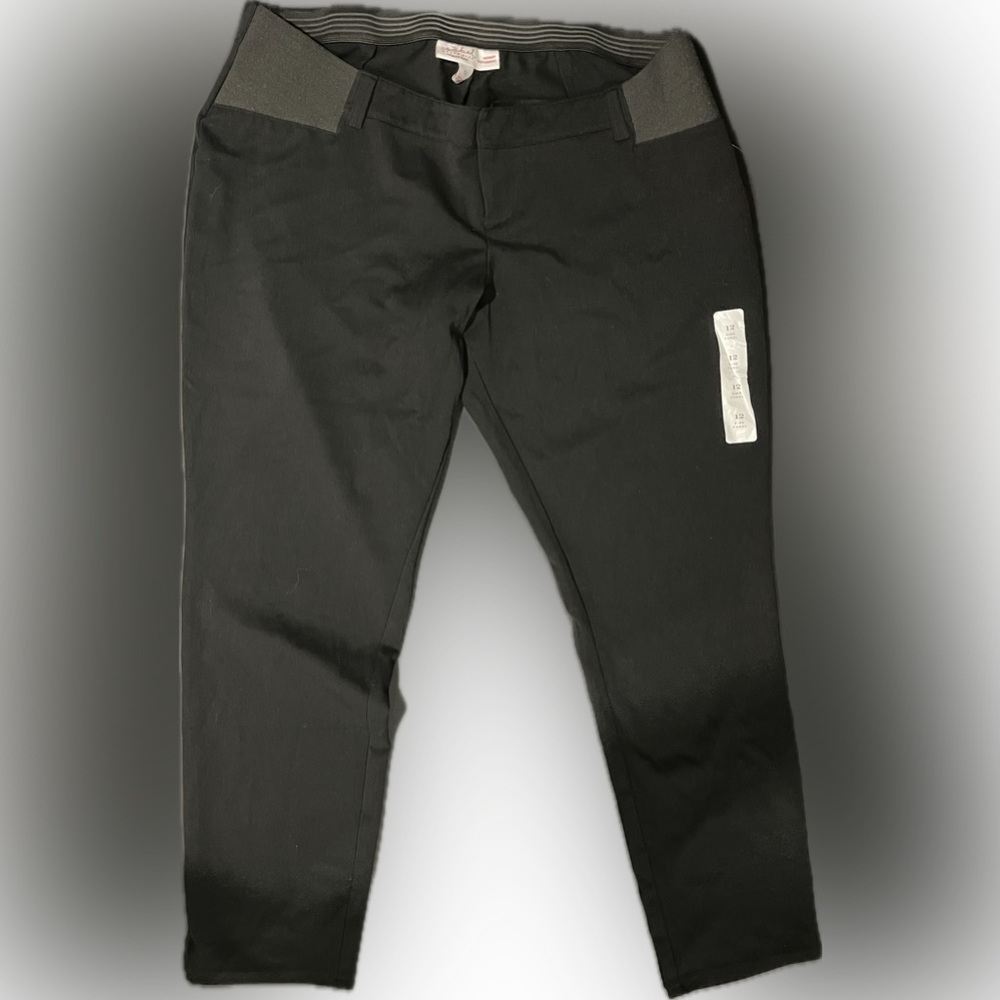 Isabel Maternity Ingrid Isabel Womens Skinny Pants Black side panel NEW